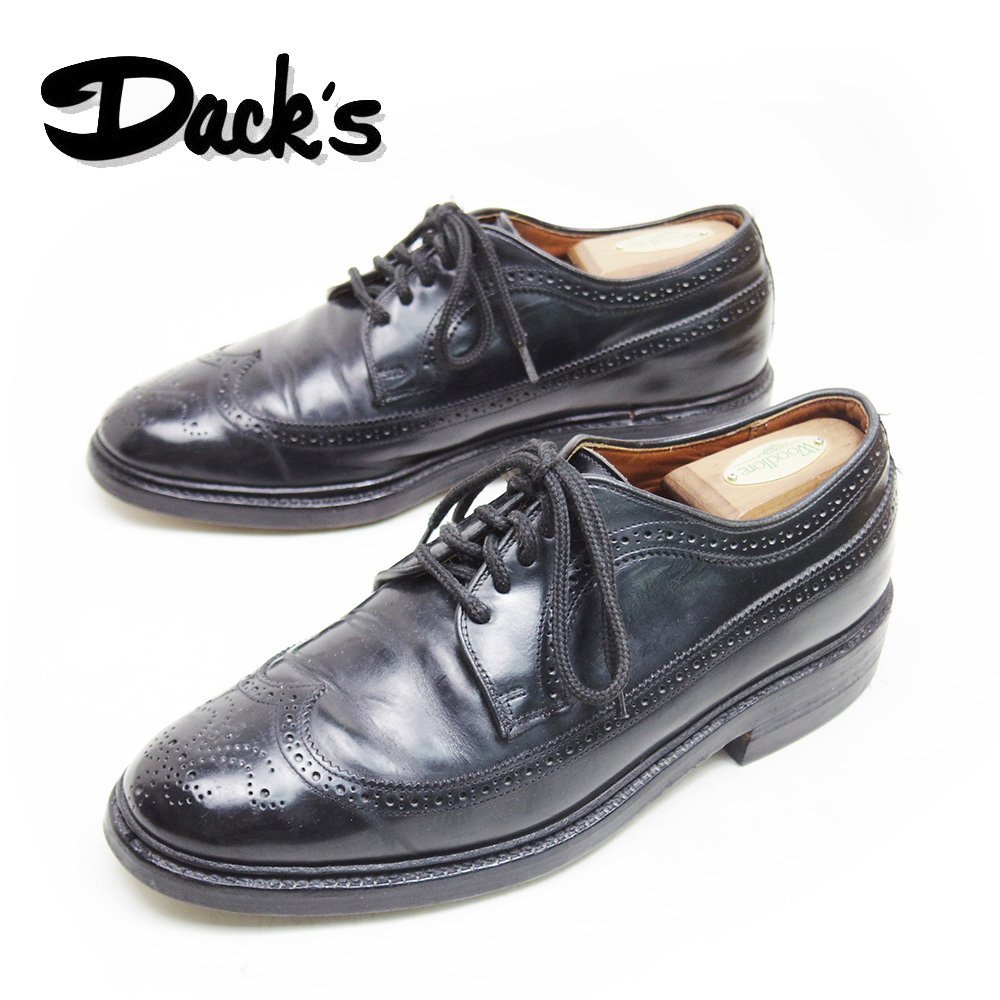 8-1/2 F表記　26.5cm相当　Dack's Finest Quality ダックス　ウィングチップ　フルブローグ　レザーシューズ　革靴　カナダ製　黒　/U8377