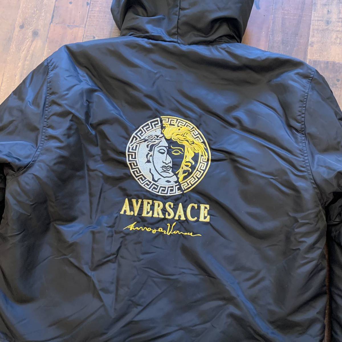 90s A.VERSACE アルフレッド ヴェルサーチ ベンチコート 中綿ロング