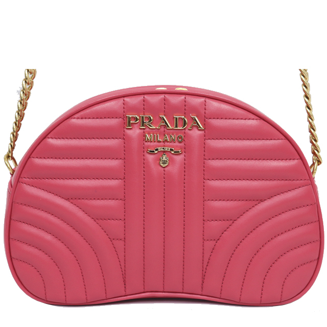 （美品）プラダ PRADA チェーン ショルダー バック レザー ピンク 1BH130 斜め掛け 8148_画像2