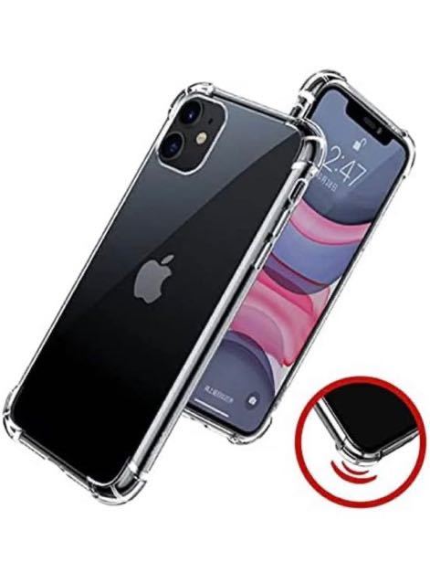 a-843 HYUNGJ iPhone 11 ケース クリア 透明 カバー 衝撃吸収 ソフト 傷つけ防止 クリアバック レンズ保護 アイフォンカバー (iPhone11)