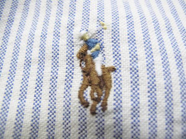 新品 アウトレット 12837 boy's 12 ストライプ polo ralph lauren ポロ ラルフ ローレン ボタンダウン 長袖 シャツ オックスフォード_画像2