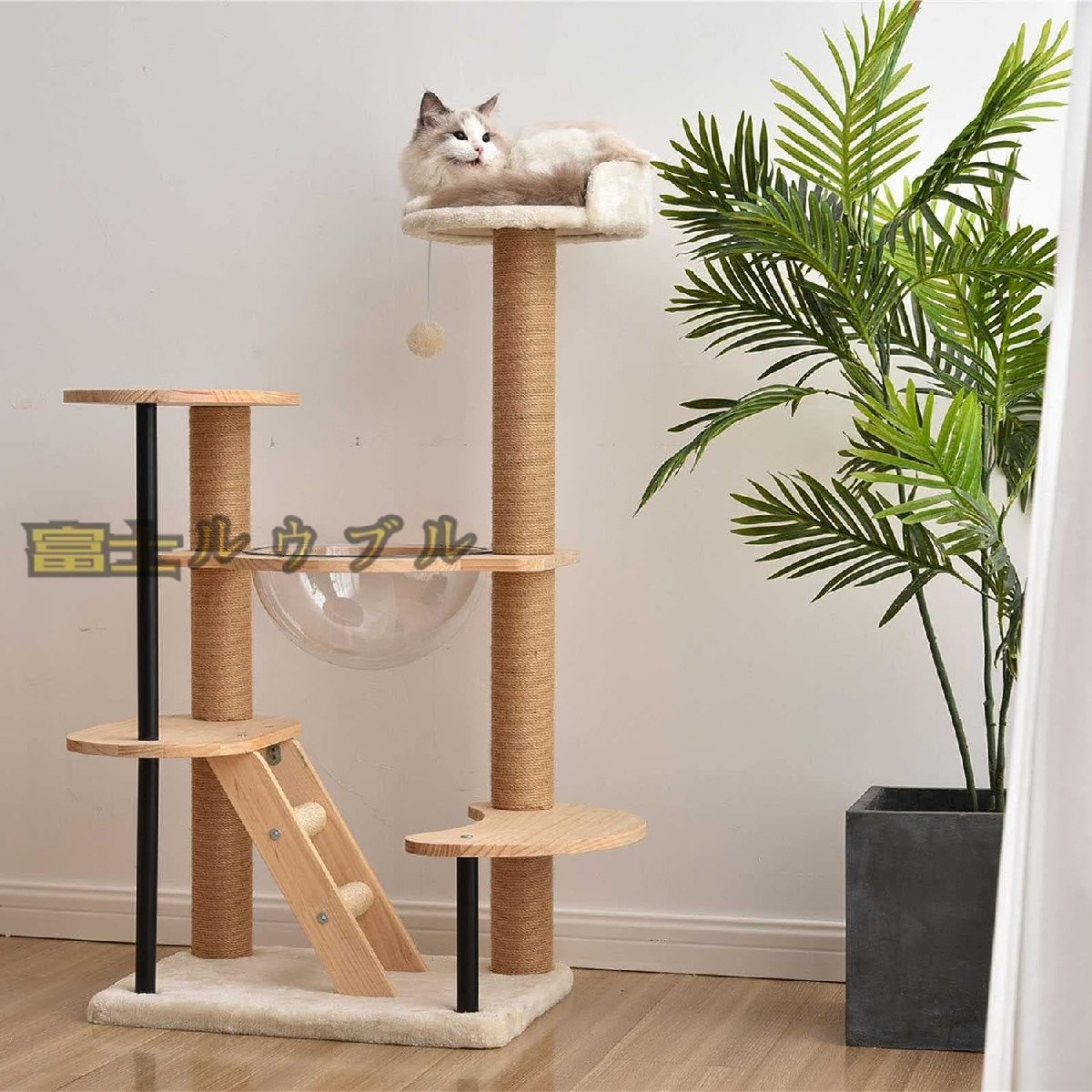  popular new goods * cat tower .. put wooden space ship many head stylish bonbon toy attaching flax nail .. ball cat house many head pet accessories 