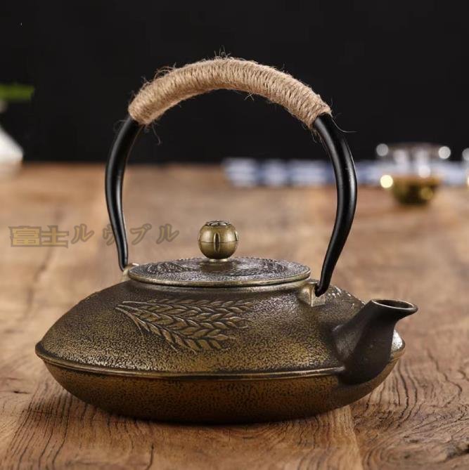 芸術品 老鉄瓶コーティングなしお茶セット 手作りやかんを沸かす お茶を入れる 鉄器 茶道具_画像2