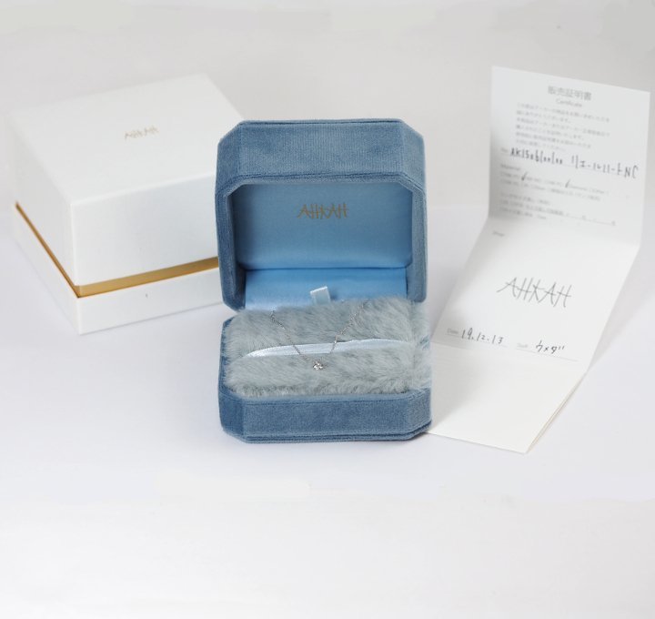 AHKAH Ahkah 750 K18 белое золото diamond 0.08ctlie-ru Heart колье распродажа сертификат * с футляром [47764]