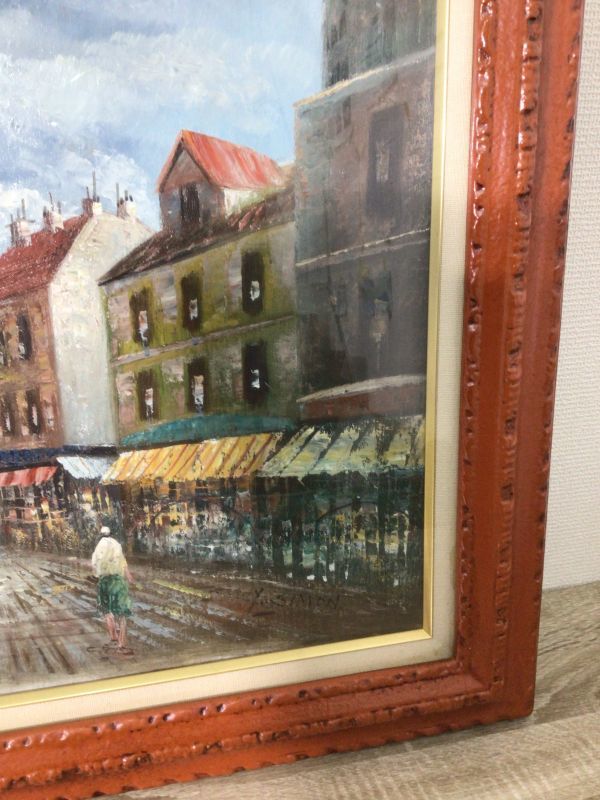 Y.Simon 風景画 額装 油彩画 油絵 絵画 街並み ヨーロッパ Y.Simon 風景画 額装 油彩画 油絵 絵画 街並み ヨーロッパ