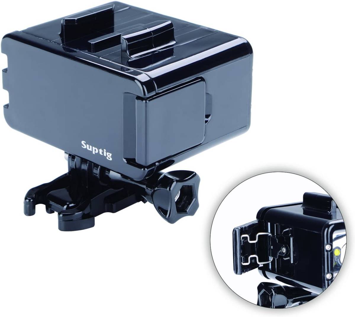【送料無料】 GoPro対応 45m 防水 アクションカメラ LEDライト 電池2個パック_画像3