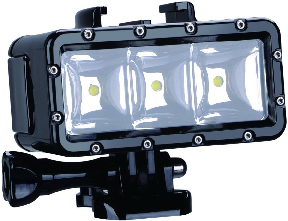 【送料無料】 GoPro対応 45m 防水 アクションカメラ LEDライト 電池2個パック_画像1