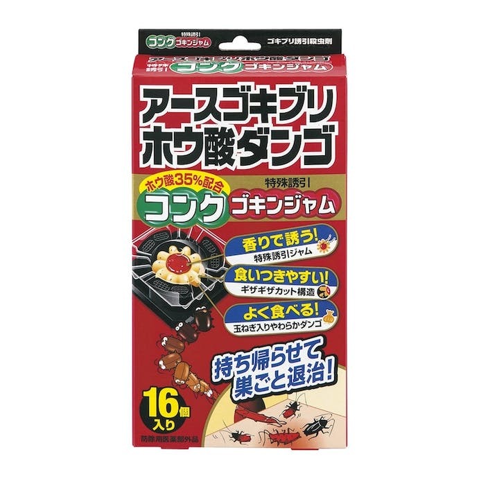 アース製薬　アースゴキブリホウ酸ダンゴ　コンクゴキンジャム　16個入 10箱セット 送料無料