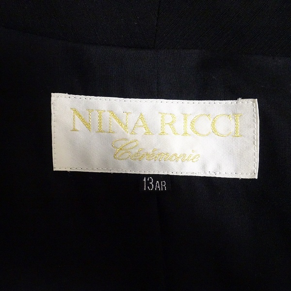 #anc ニナリッチ NINARICCI スカートスーツ 13AR 黒 シルク使い ブラックフォーマル ロング 大きいサイズ レディース [815164]_画像6