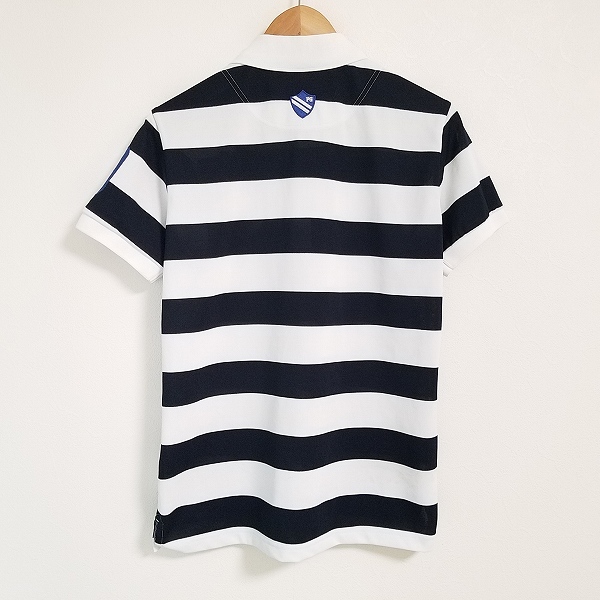 #snc パーリーゲイツ PEARLYGATES ポロシャツ 4 白 紺 半袖 ボーダー ゴルフ 美品 メンズ [796626]の画像2