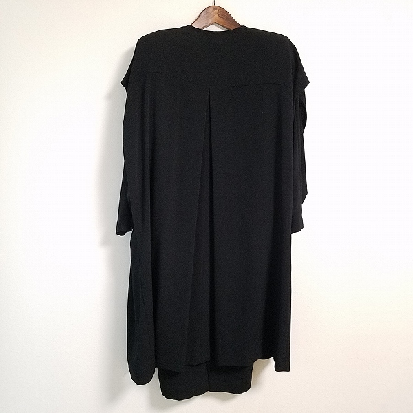 メーカー包装済】 ジレ ちりめん ツーピース 黒 セットアップ