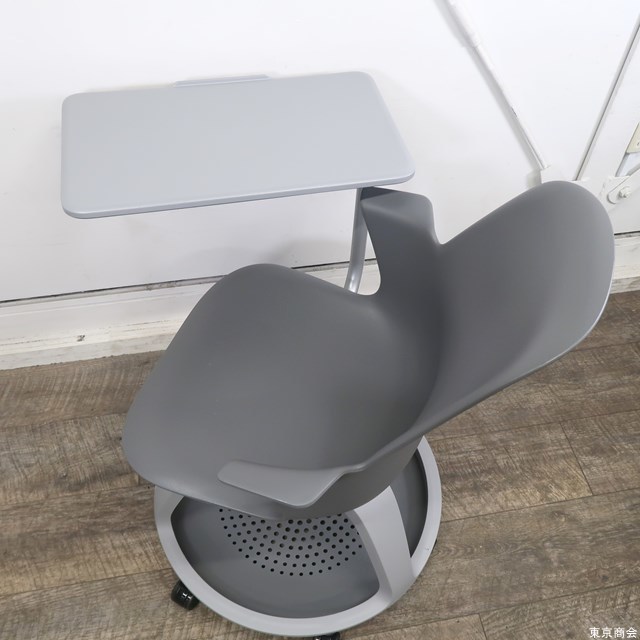 【未使用】Steelcase　スチールケース　Node　ノード　ミーティングチェア　サイドテーブル付き　グレー_画像4