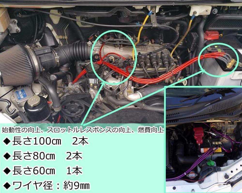  earthing wire fuel economy improvement sound quality improvement torque improvement engine room wiring dress up blue blue 