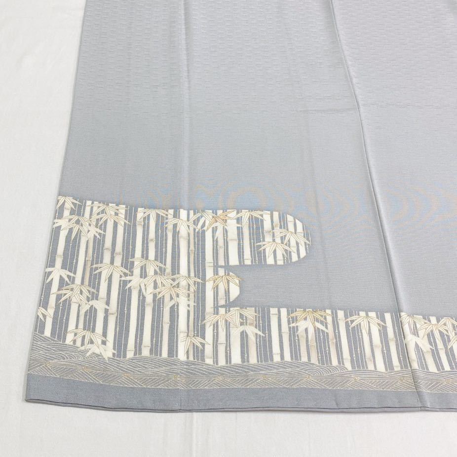 訪着物月花 刺繍 品のある竹笹文様 訪問着 正絹 金糸 一つ紋 共八掛 ki703|品牌|价格|图片_代购帮