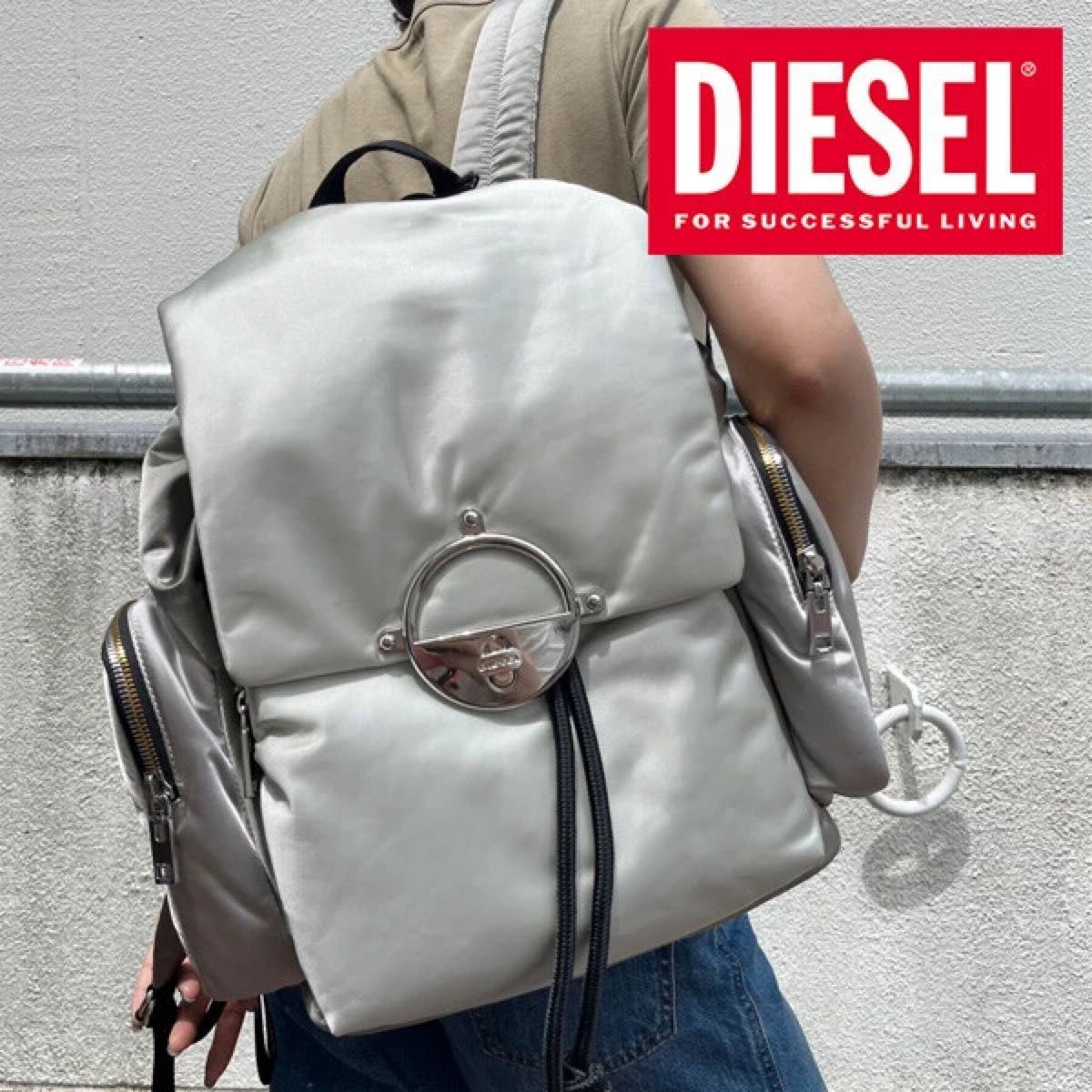 新品未使用 DIESEL ディーゼル リュック バックパック シルバー グレー