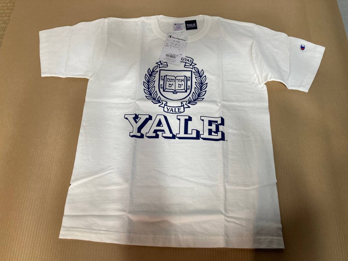 champion チャンピオン Tシャツ T1011 MADE IN USA アメリカ製 YALE白  UNIVERSITY Ｍの画像1