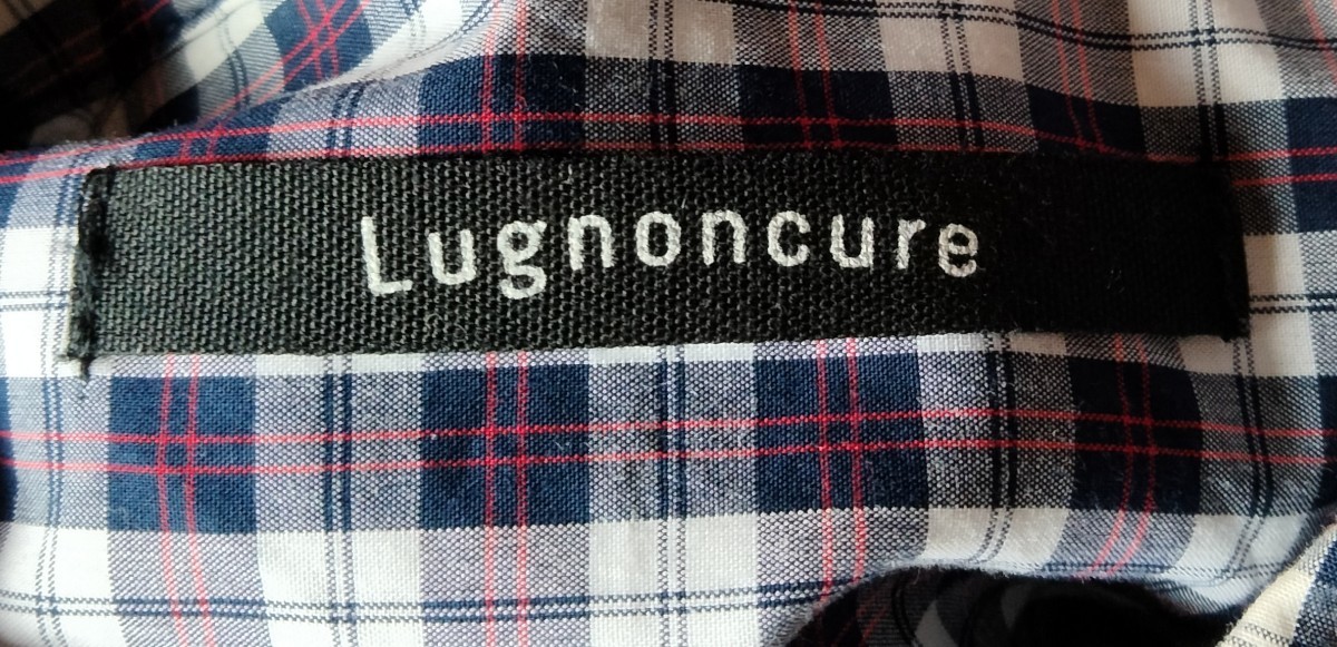 送料230円 未使用 ペチコート付き Lugnoncure ルノンキュール 異素材ワンピース Ｍサイズ シャツワンピース チェック柄 ベージュ_画像7