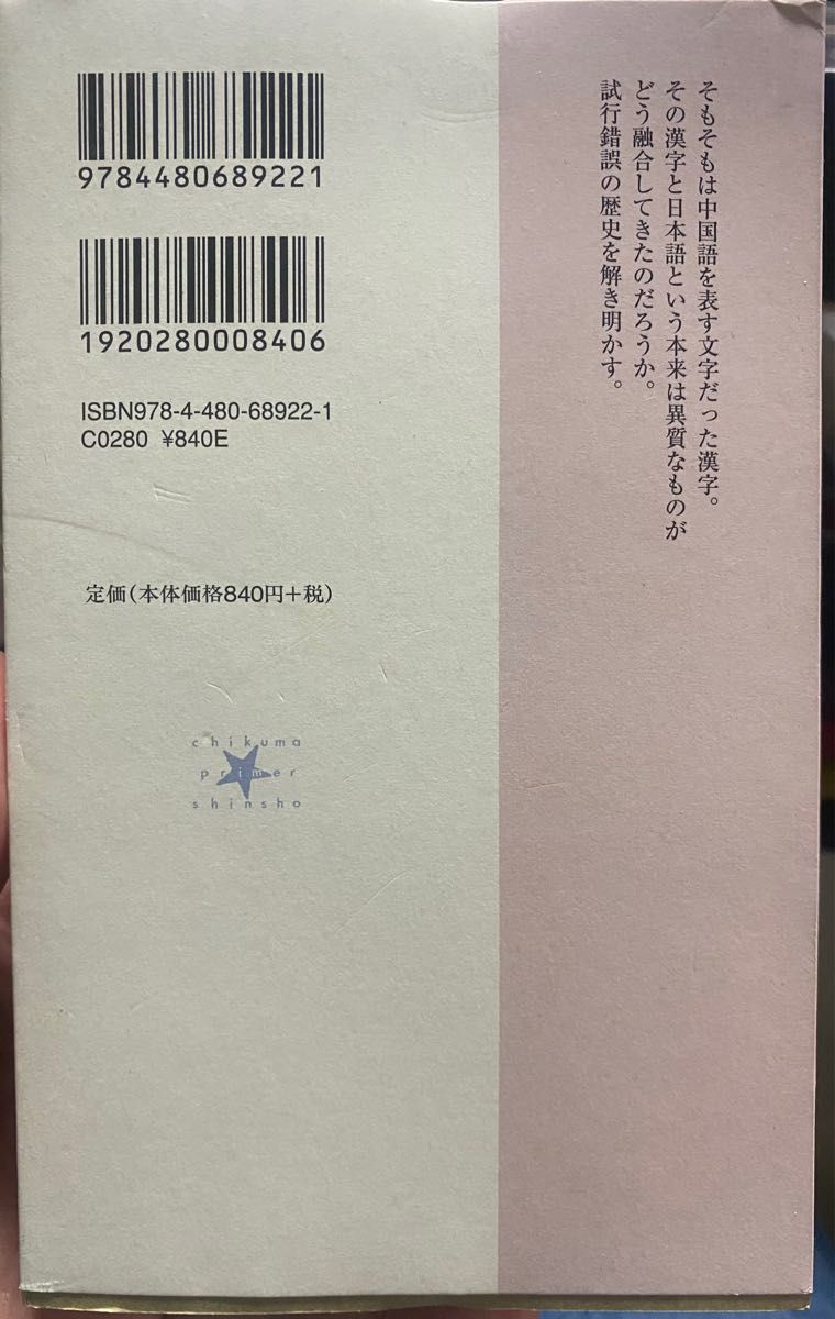 漢字の歴史　古くて新しい文字の話 （ちくまプリマー新書　２１９） 笹原宏之／著