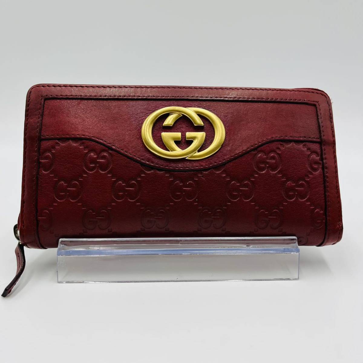 1円《美品》GUCCI グッチ 長財布 ラウンドジップ GGシマ インター