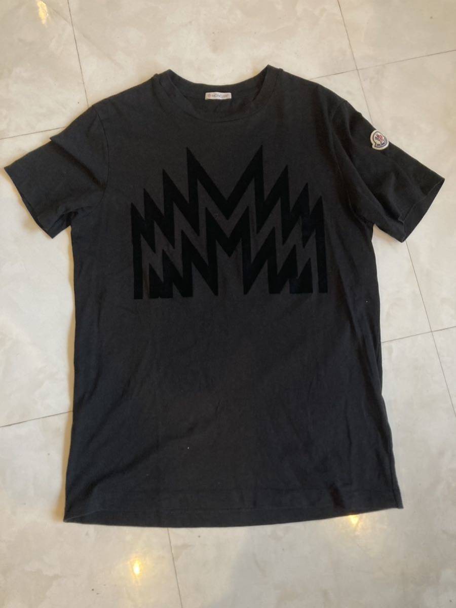 【一部予約販売】 Sサイズ】モンクレール　MONCLER プリント Tシャツ　ブラック Sサイズ