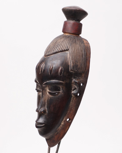 アフリカ　コートジボワール　グロ族　マスク　仮面　No.369　木彫り　アフリカンアート　彫刻