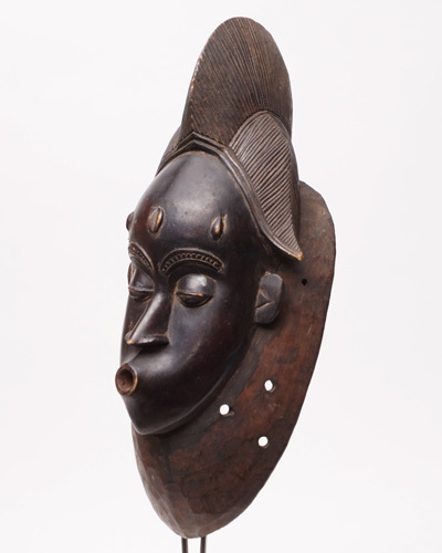 アフリカ　コートジボワール　グロ族　マスク　仮面　No.367　木彫り　アフリカンアート　彫刻