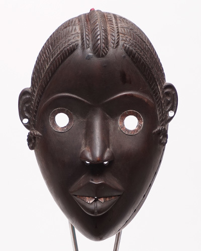 アフリカ　コートジボワール　ダン族　マスク　仮面　No.363　木彫り　アフリカンアート　彫刻