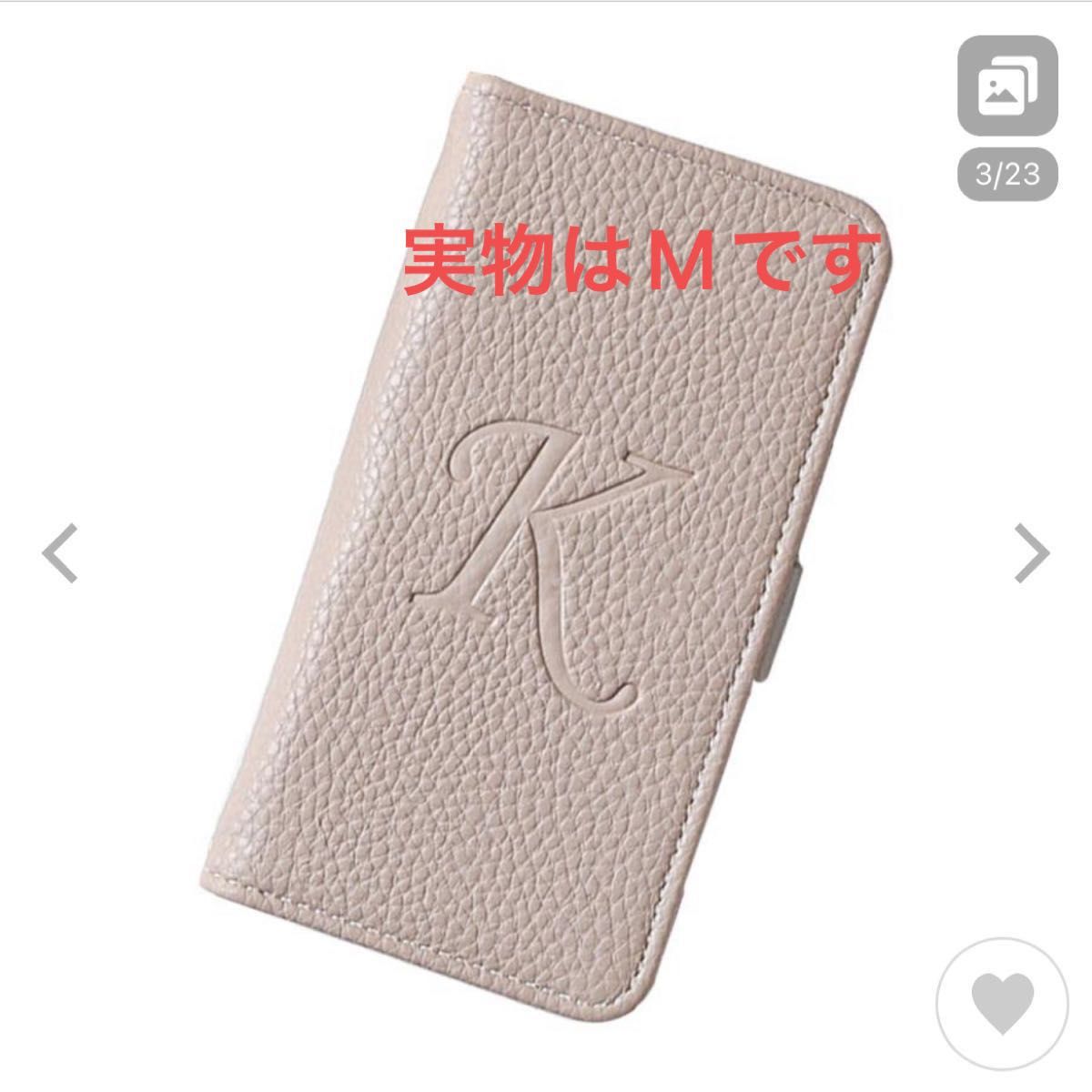 iPhone12 mini 手帳型 イニシャルM入りケース 
