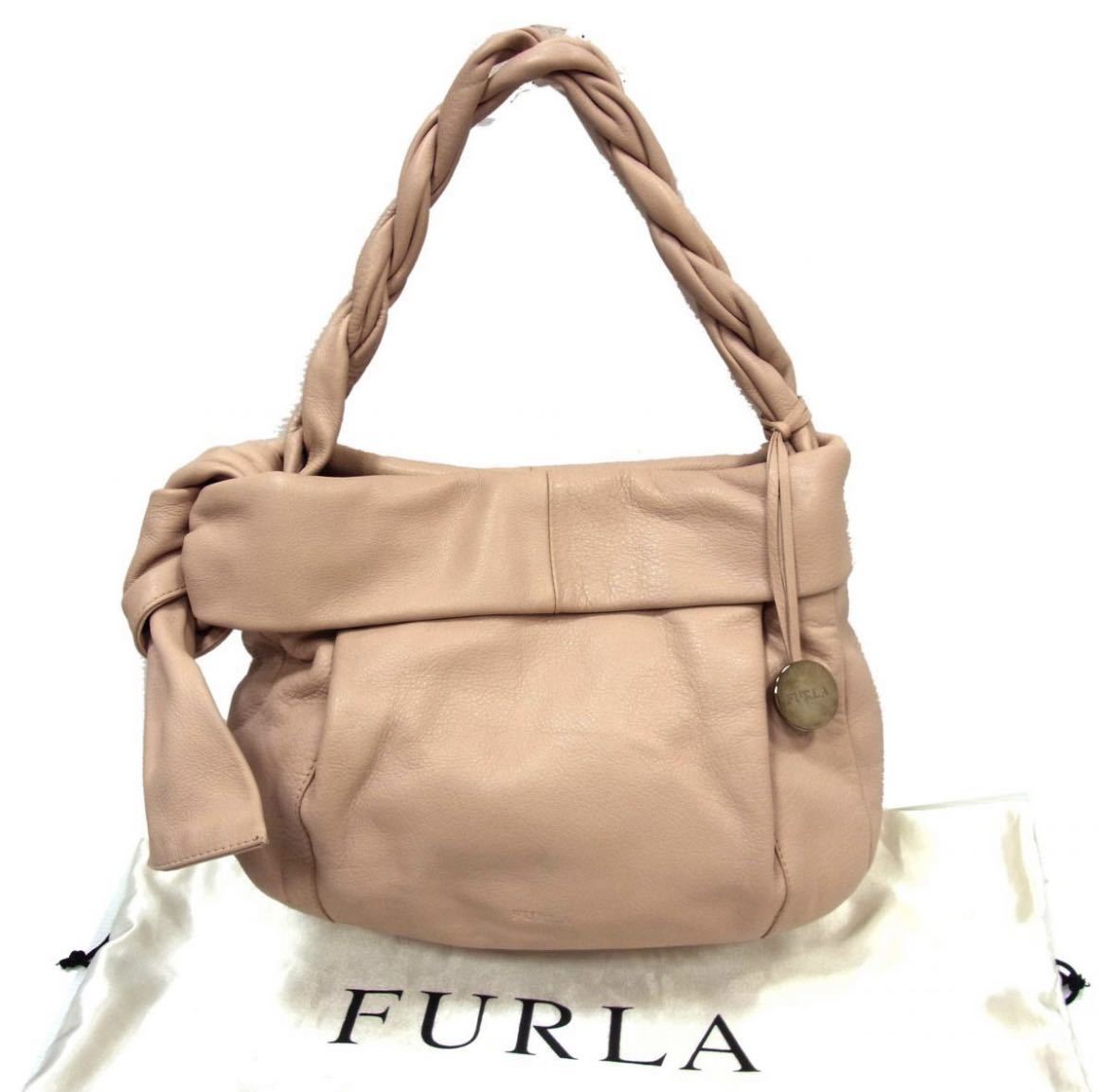 (送料無料)定価84,700円程◆フルラ バッグ イタリア製 保存袋付き 本革