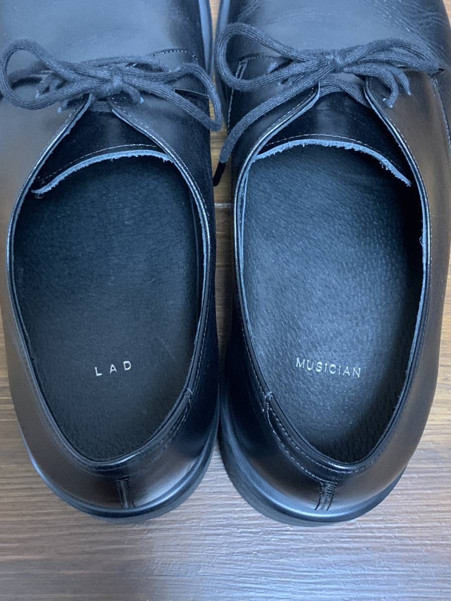 美品☆[LAD MUSICIAN] 定価37,400 PLAIN TOE SHOES プレーントゥシューズ 46 牛革 2119-910 ブラック ラッドミュージシャン_画像6