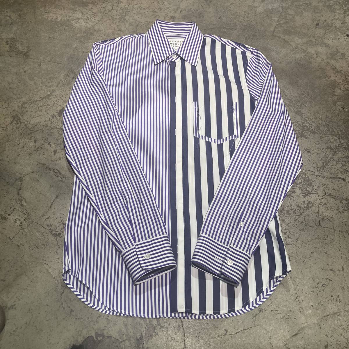 Maison Margiela メゾンマルジェラ 19SS COMBO STRIPE SHIRT　SIZE　38.S50DL0383 S44619 【表参道t07】