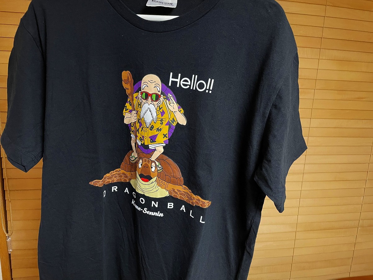 【必見です 激安1点のみ】DRAGON BALL ドラゴンボール 亀仙人 半袖 Tシャツ LL ブラック USED 鳥山明 漫画 アニメ_画像4