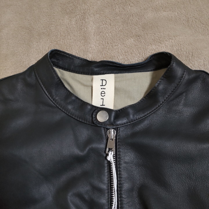 新品 Delan デラン サイズ54 ダークグリーン レザージャケット