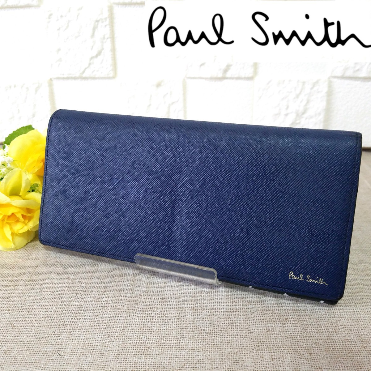 美品】ポールスミス Paul Smith 長財布 ミニラビット ネイビー