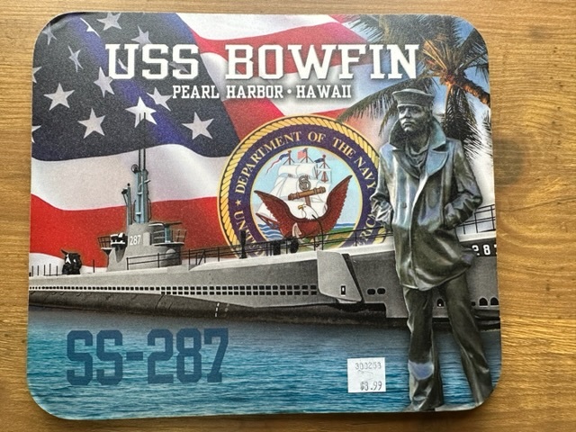 USS BOWFIN PEARL HARBOR HAWAII ハワイ　パールハーバーマウスパッド　パールハーバー限定　新品未使用品_画像1
