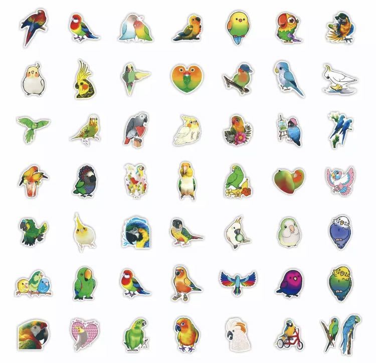  parrot bird animal animal sticker seal waterproof processing waterproof sticker flakes seal miscellaneous goods present interior toy 