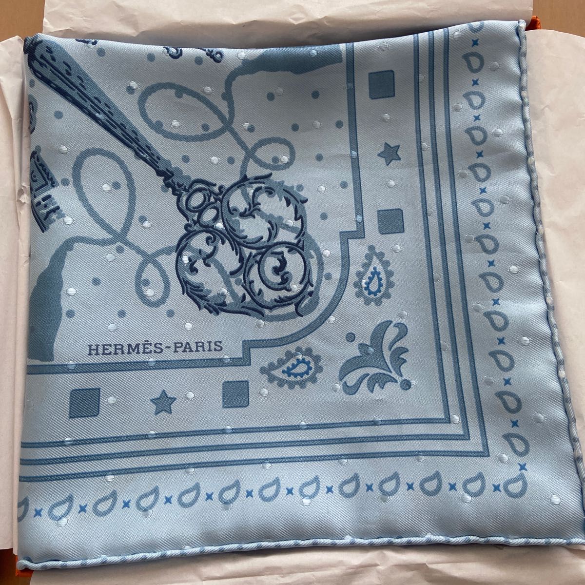 エルメス HERMES カレ55 レ・クレ Les Cles bandana 55 バンダナ 鍵 2023春夏 【新品未使用】