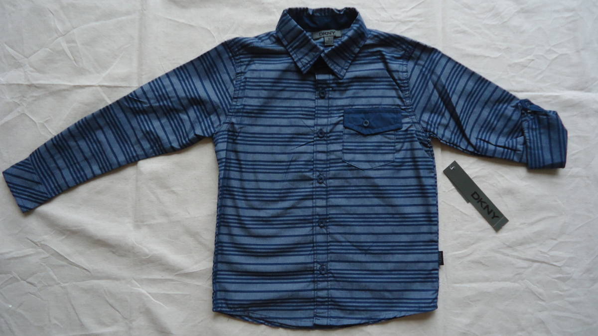 DKNY Jeans детский длинный рукав полоса рубашка темно-синий 5(120) %offti-*ke-*en*wai длинный рукав roll выше рубашка letter pack почтовый сервис свет 