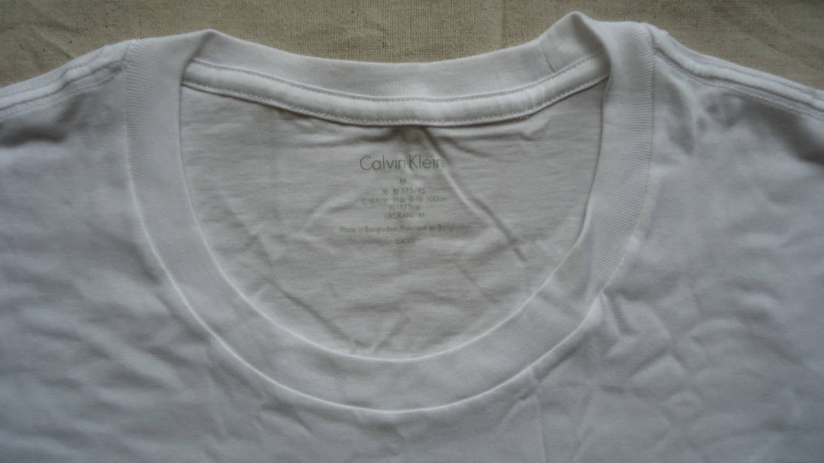 Calvin Klein (U4001) Classic Tee 白 M %off カルバン・クライン 無地 Tシャツ NYC NY CK レターパックライト_画像4