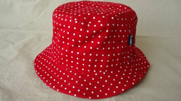 Undefeated Dot Bucket Hat 赤/白水玉 S/M 50%off 半額 NYC LA アンディフィーデッド バケットハット 帽子 レターパックライト_画像1