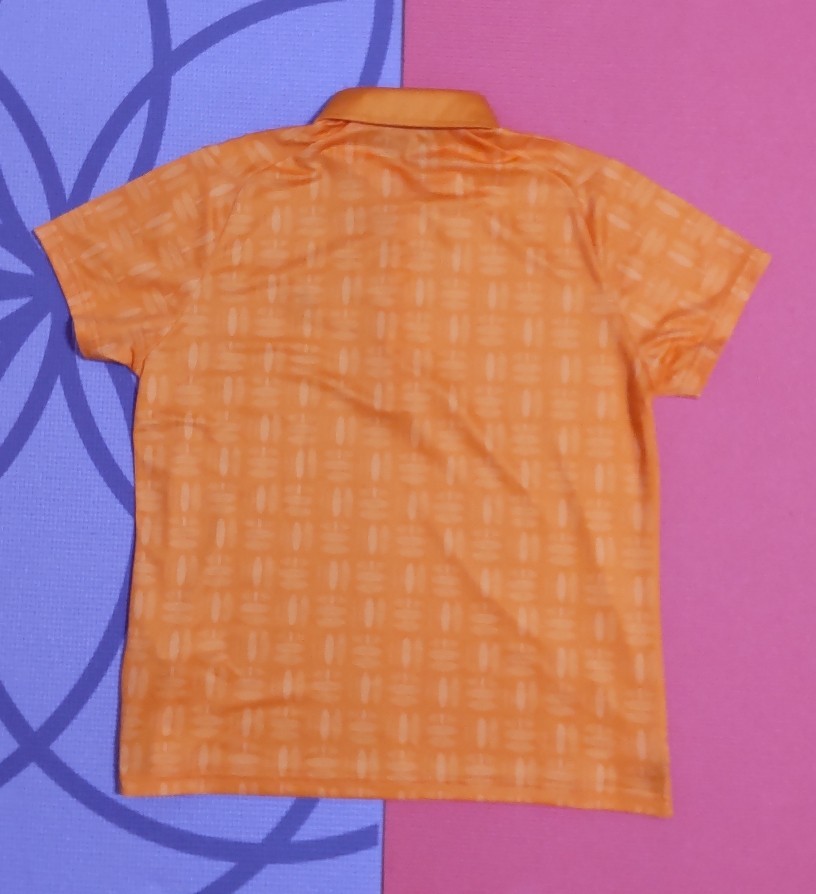 クランク　半袖ポロシャツ　オレンジ　レディースLサイズ　消臭　UVカット　クールドライ