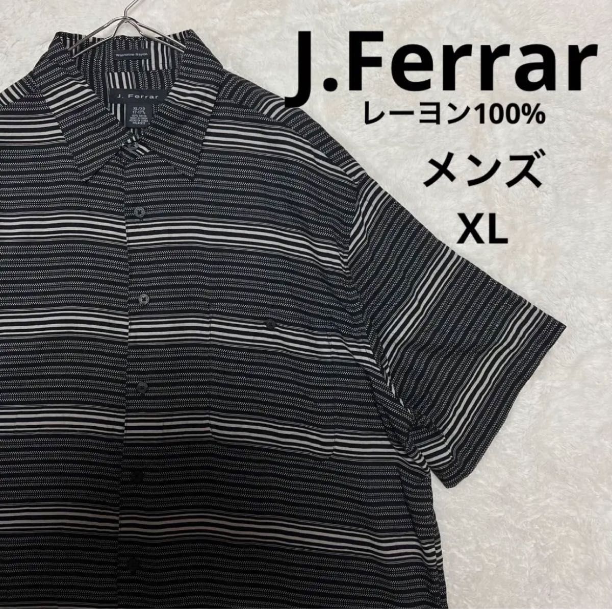 J.Ferrar レーヨン100% 半袖シャツ　メンズ XL ゆるダボ 