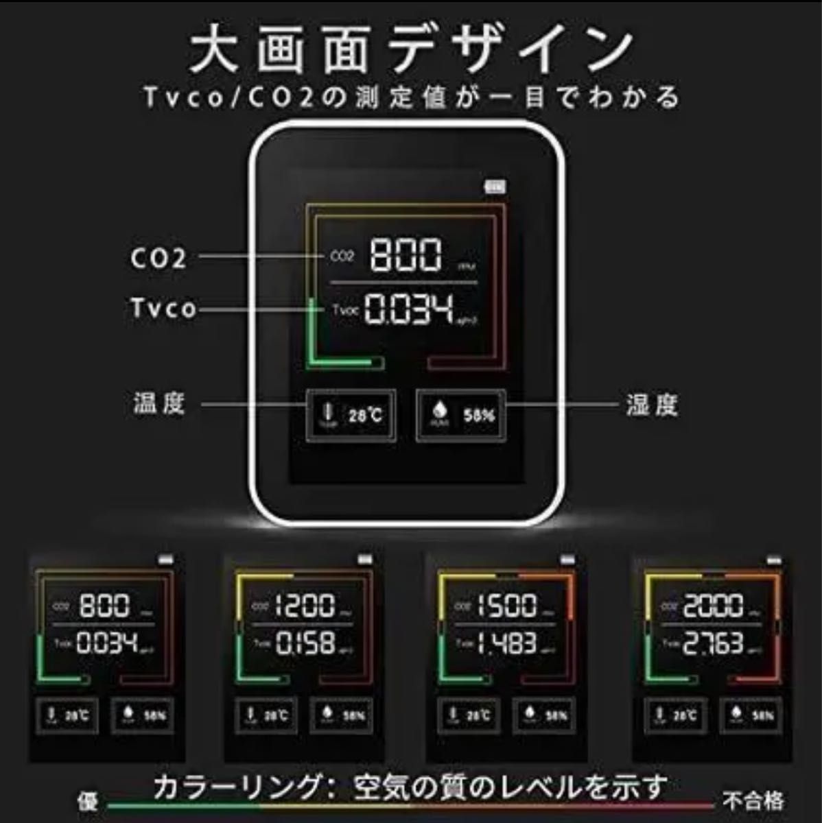 【1点のみ！】二酸化炭素濃度計 CO2測定器 400-5000PPM測定範囲