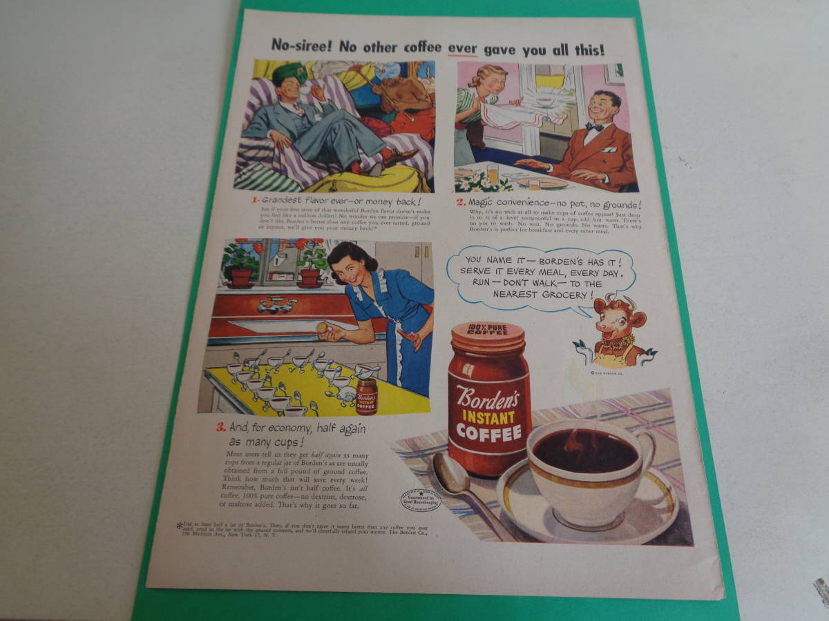 即決　広告　アドバタイジング　ボーデン　コーヒー　ＣＯＦＦＥＥ　１９４０ｓ　ハム　ミート　レトロ　パッケージ　ミッドセンチェリー_画像1