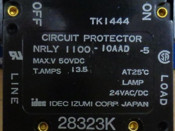 US-0299◇零【NOS】西日本送料¥874 IDEC DC50V 10A ロッカースイッチ型サーキットプロテクタ 「NRLY1100(詳細後述)」 9個セット 和泉電気_画像2