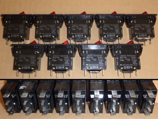 US-0300* 0 [ not yet verification JUNK] west Japan postage ¥874 IDEC AC250V 10A locker switch type circuit protector NRLY1100-10AAA-1 18 piece Izumi electric 