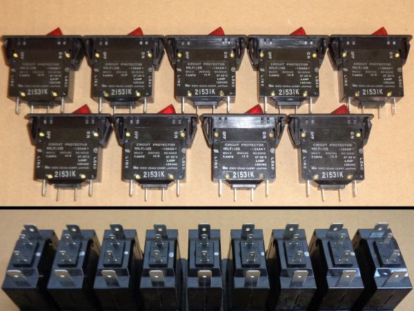 US-0300* 0 [ not yet verification JUNK] west Japan postage ¥874 IDEC AC250V 10A locker switch type circuit protector NRLY1100-10AAA-1 18 piece Izumi electric 