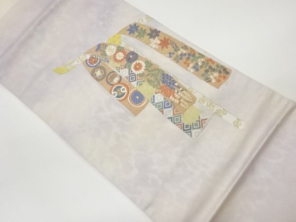 逸品】 ys6648678; 宗sou 衣桁に帯・花々模様織出し名古屋帯