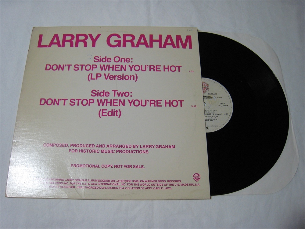 【12”】●プロモ● LARRY GRAHAM / DON'T STOP WHEN YOU'RE HOT US盤 ラリー・グラハム ときめきドント・ストップ_画像1