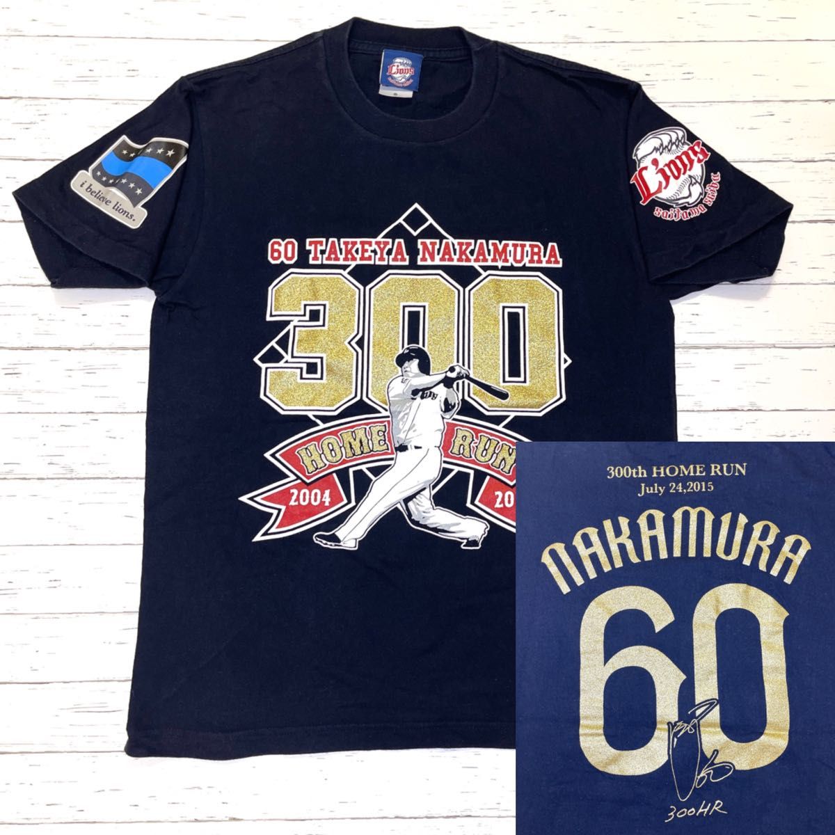 値下げ！【Lions NAKAMURA】ライオンズ　中村　300本達成　記念　Tシャツ